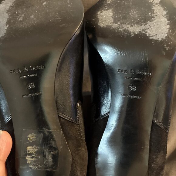 rag & bone Beha Chelsea Size US 8 / EU 38 Black Leather & Suede Bootie - Picture 8 of 9